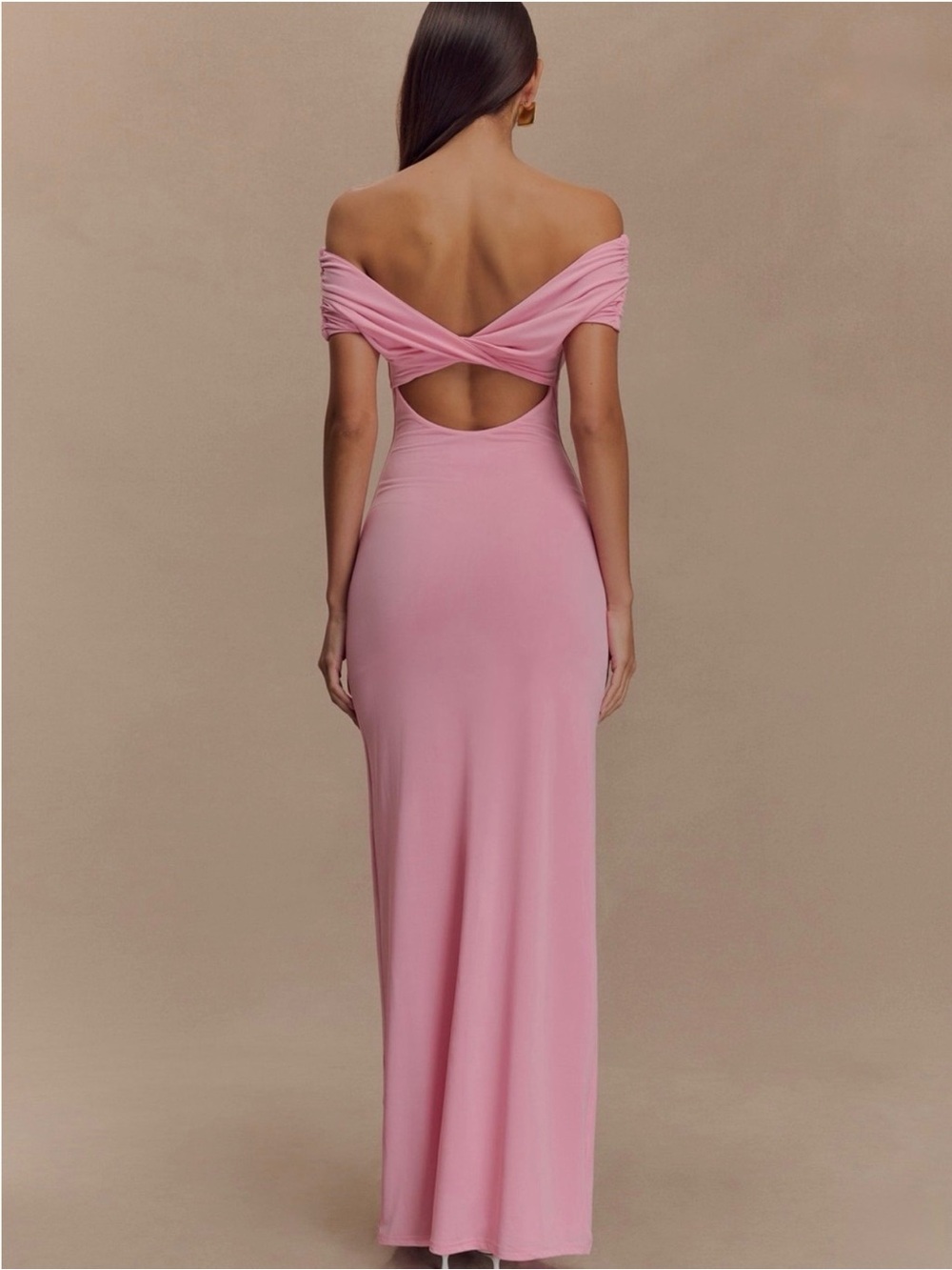 Meshki Imogen Off Shoulder Dress - Candy Pink - M - Picture 2 of 4